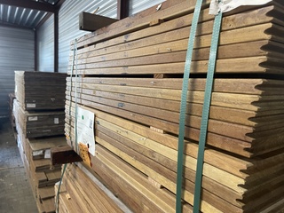 Ca. 152x Guyana Ipé kopse veer en groef (buitenparket), 21x145mm, leng